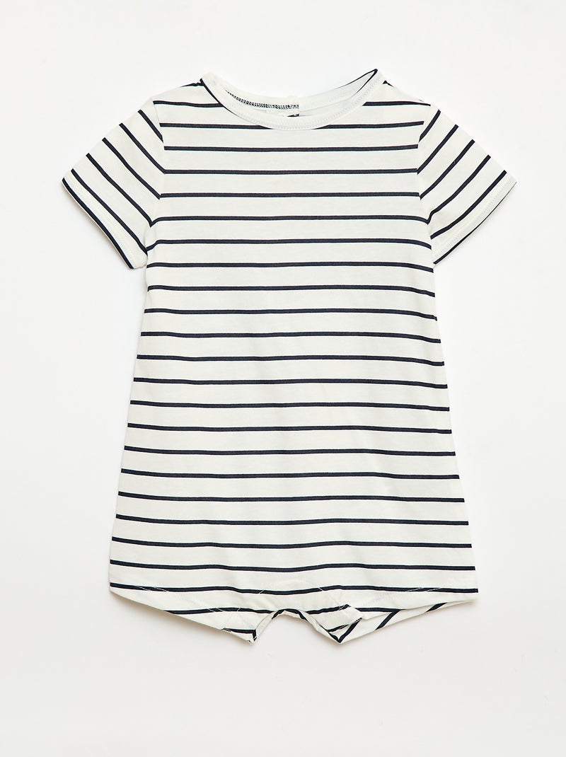 Lot de 2 barboteuses courtes en jersey Bleu - Kiabi