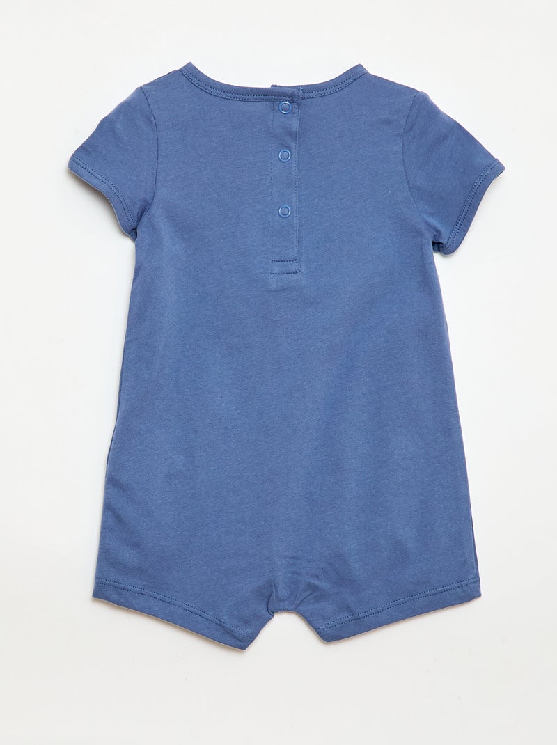 Lot de 2 barboteuses courtes en jersey Bleu - Kiabi