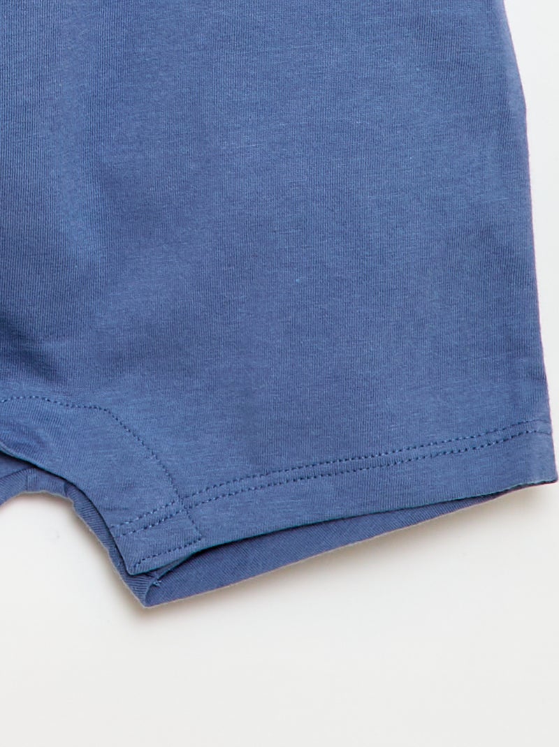 Lot de 2 barboteuses courtes en jersey Bleu - Kiabi