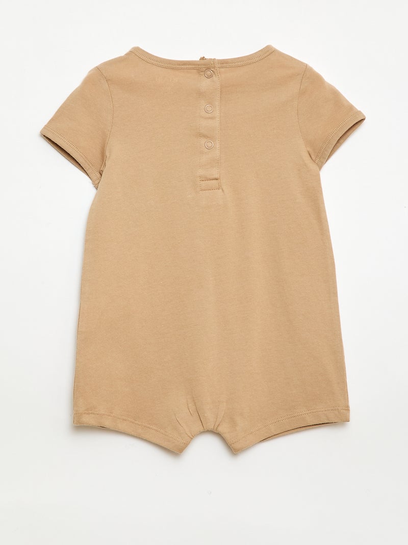 Lot de 2 barboteuses courtes en jersey Vert - Kiabi