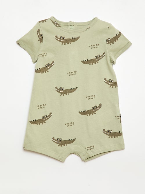 Lot de 2 barboteuses courtes en jersey - Kiabi