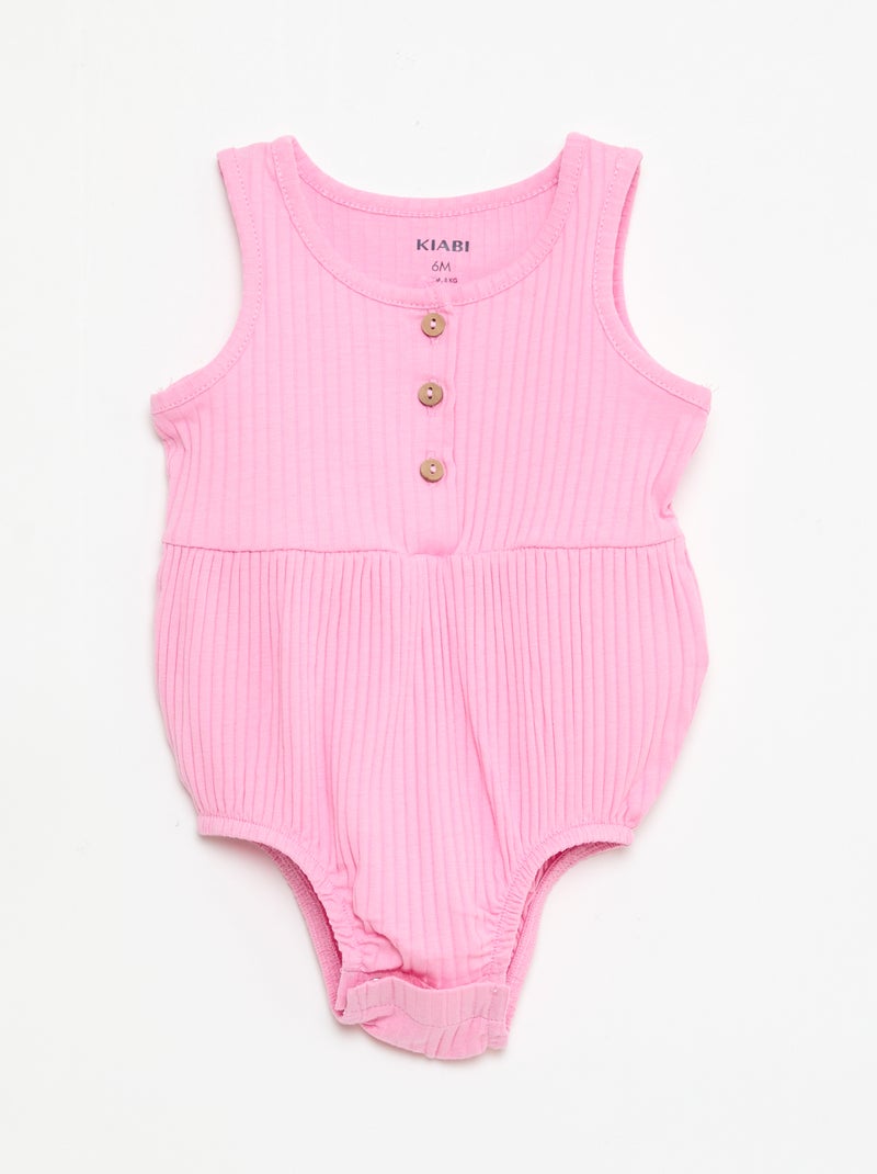 Lot de 2 barboteuses sans manches Rose - Kiabi