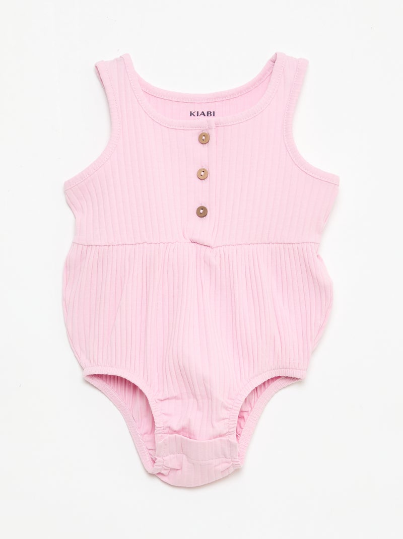 Lot de 2 barboteuses sans manches Rose - Kiabi