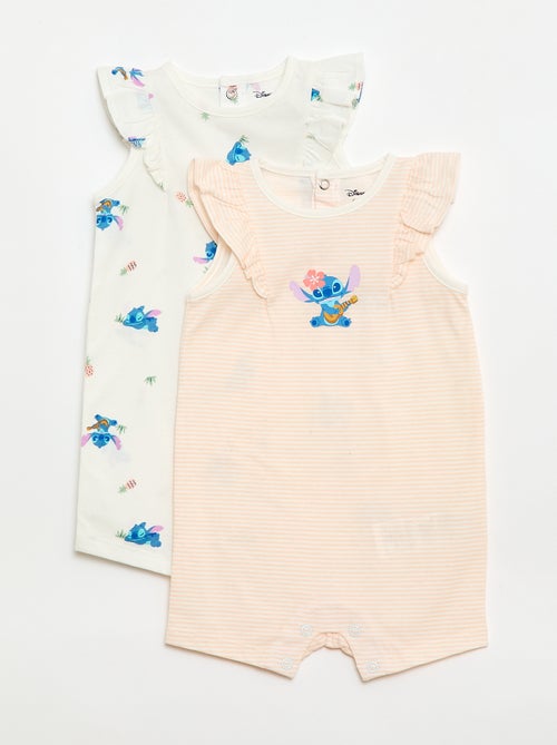 Lot de 2 barboteuses 'Stitch' 'Disney' sans manches - Kiabi