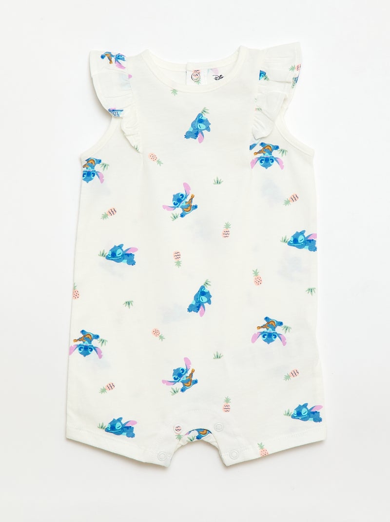 Lot de 2 barboteuses 'Stitch' 'Disney' sans manches Blanc - Kiabi