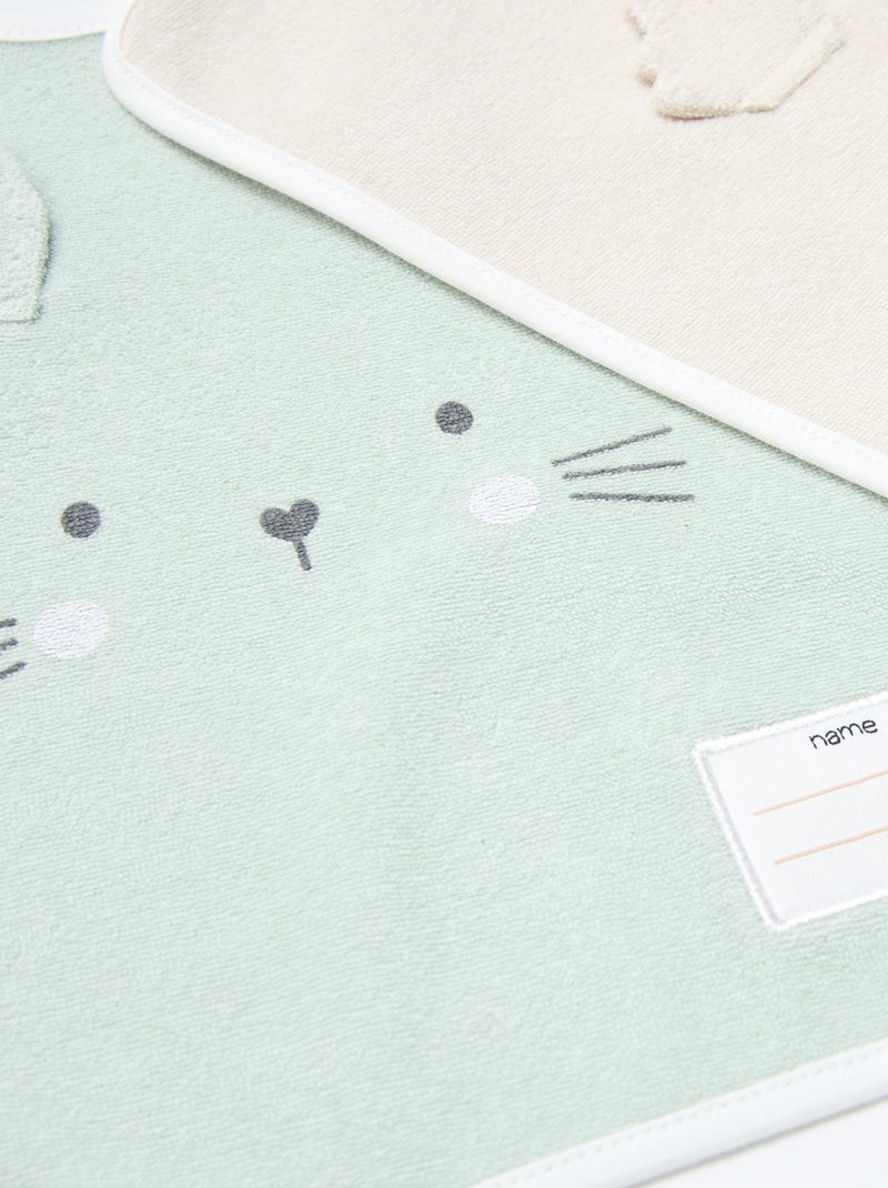 Lot de 2 bavoirs à enfiler par la tête Vert - Kiabi