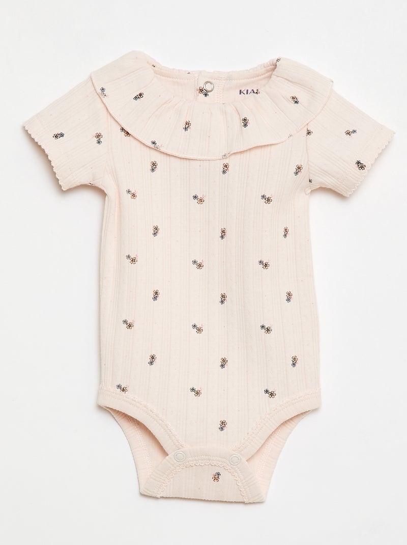 Lot de 2 bodies à col volanté Blanc - Kiabi