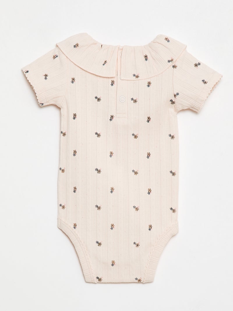 Lot de 2 bodies à col volanté Blanc - Kiabi