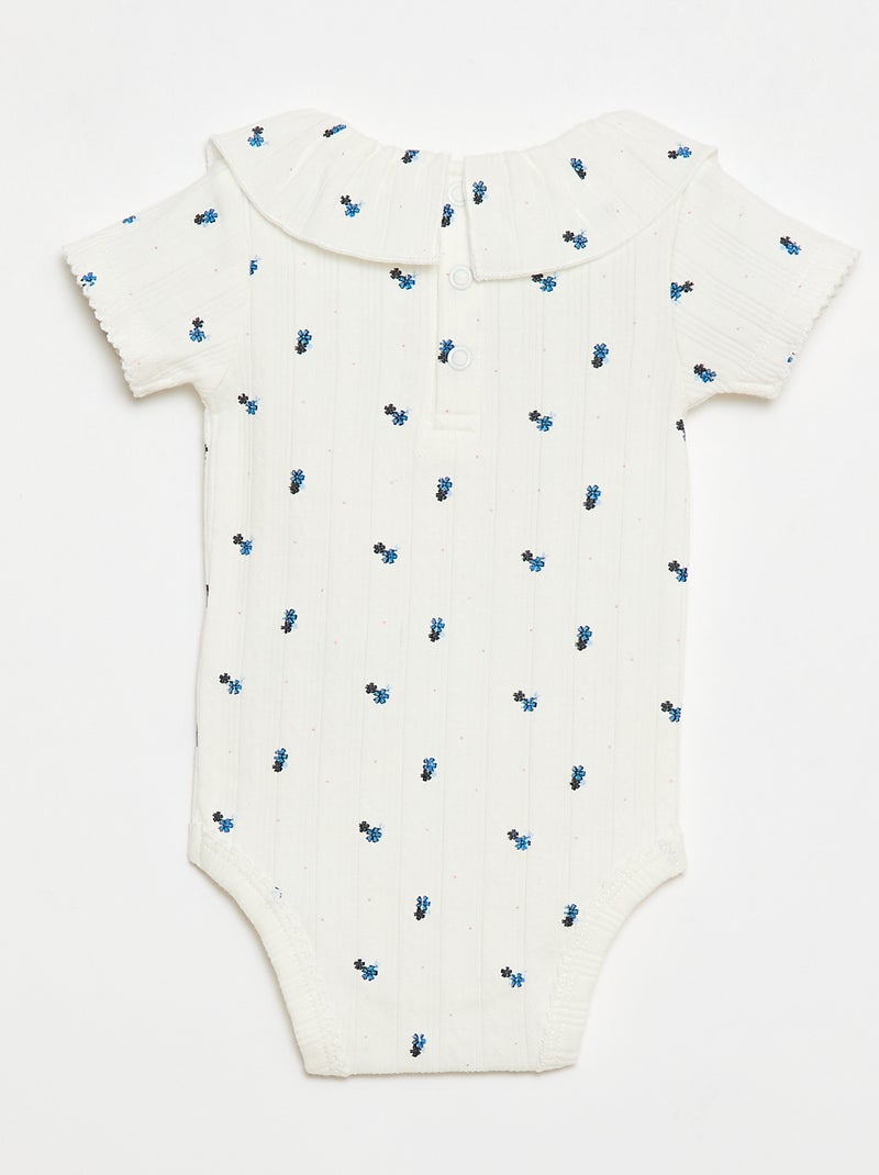 Lot de 2 bodies à col volanté Blanc - Kiabi