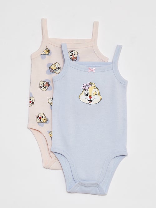 Lot de 2 bodies à fines bretelles 'Tic&Tac' - Kiabi