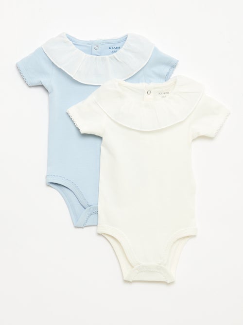 Lot de 2 bodies avec col claudine - Kiabi