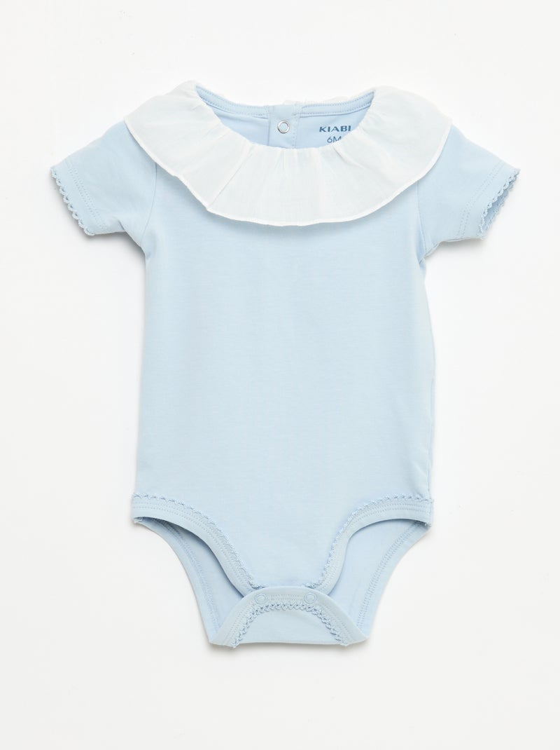 Lot de 2 bodies avec col claudine Blanc - Kiabi