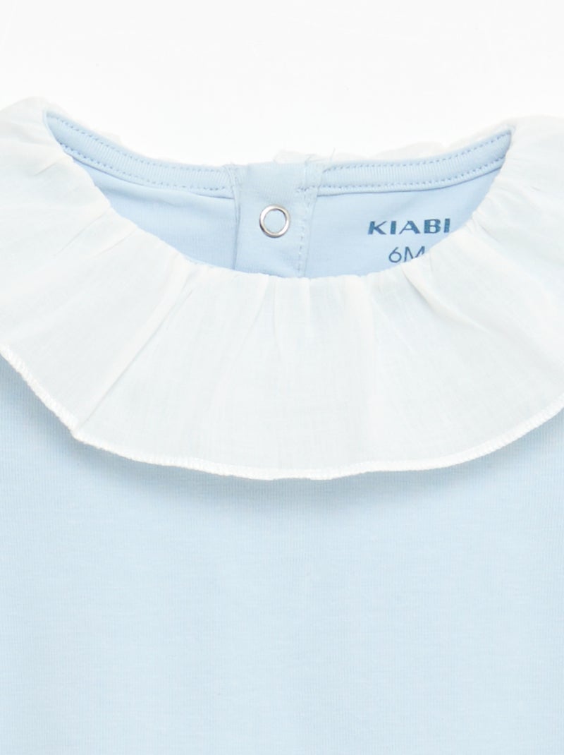 Lot de 2 bodies avec col claudine Blanc - Kiabi