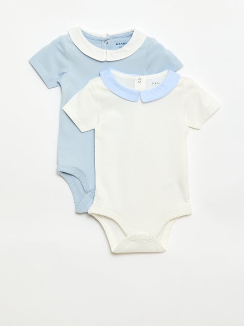 Lot de 2 bodies avec col claudine - Kiabi
