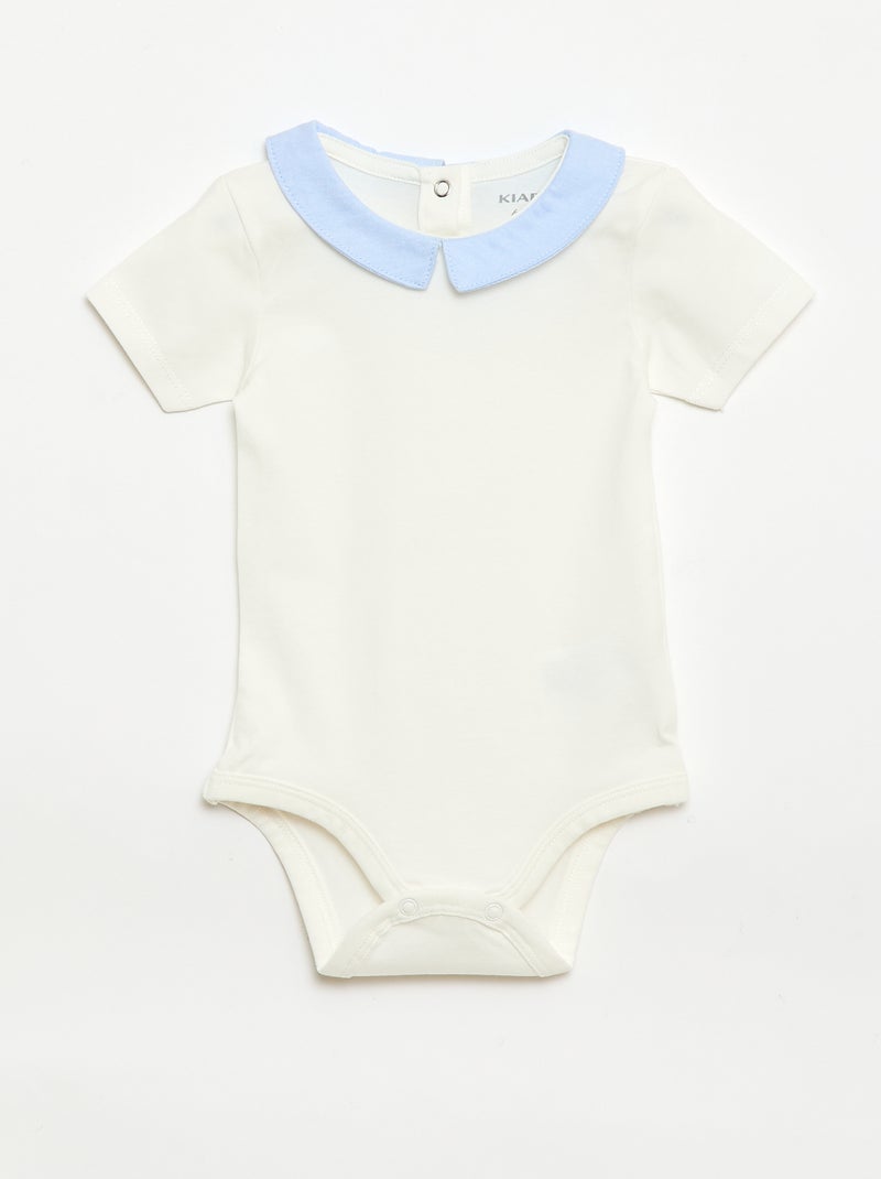 Lot de 2 bodies avec col claudine Bleu - Kiabi