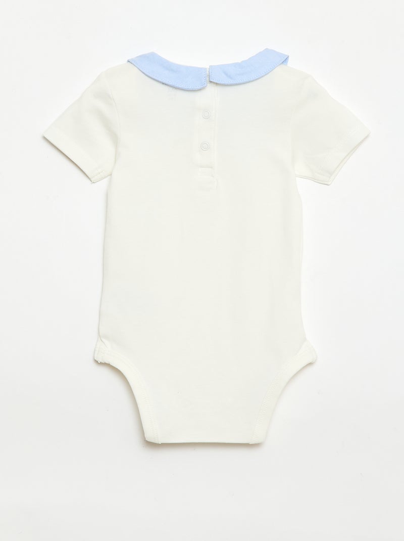 Lot de 2 bodies avec col claudine Bleu - Kiabi