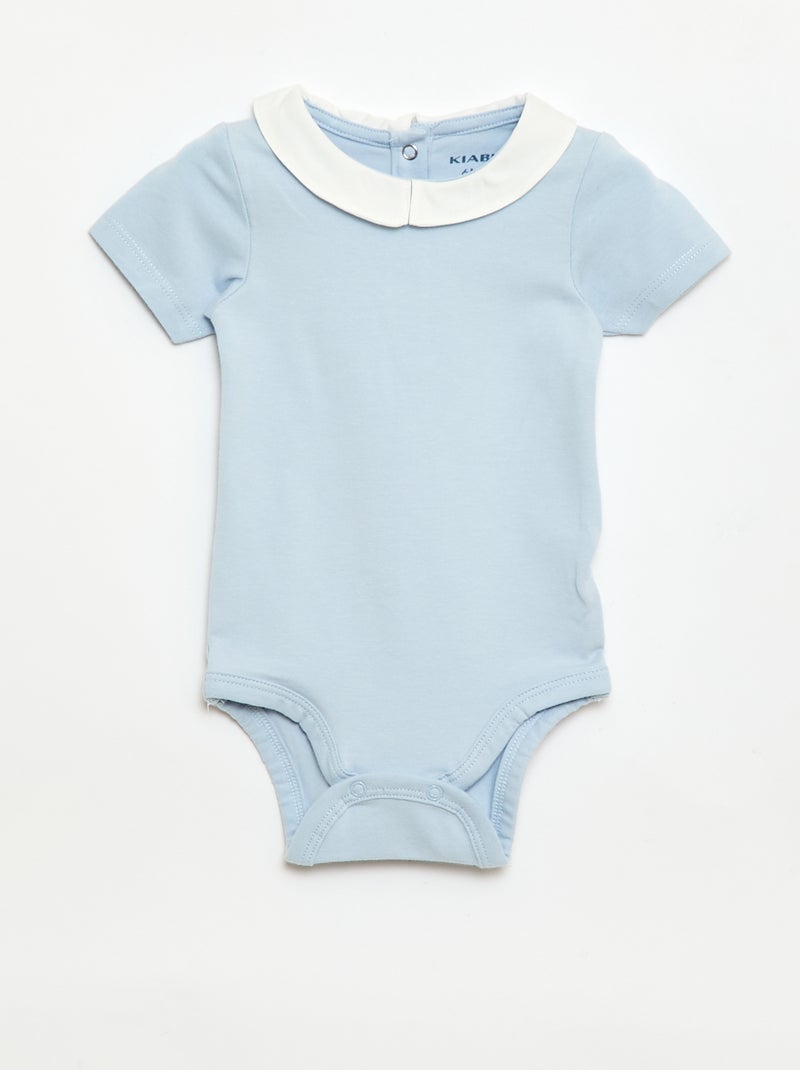 Lot de 2 bodies avec col claudine Bleu - Kiabi