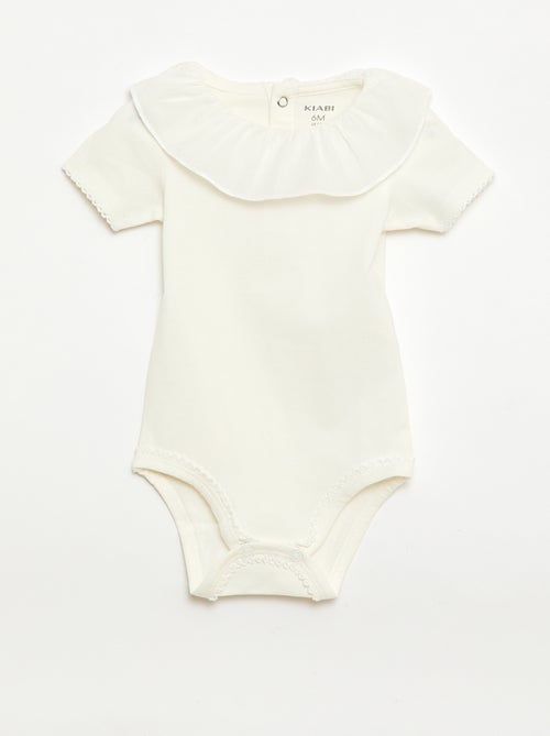 Lot de 2 bodies avec col claudine - Kiabi