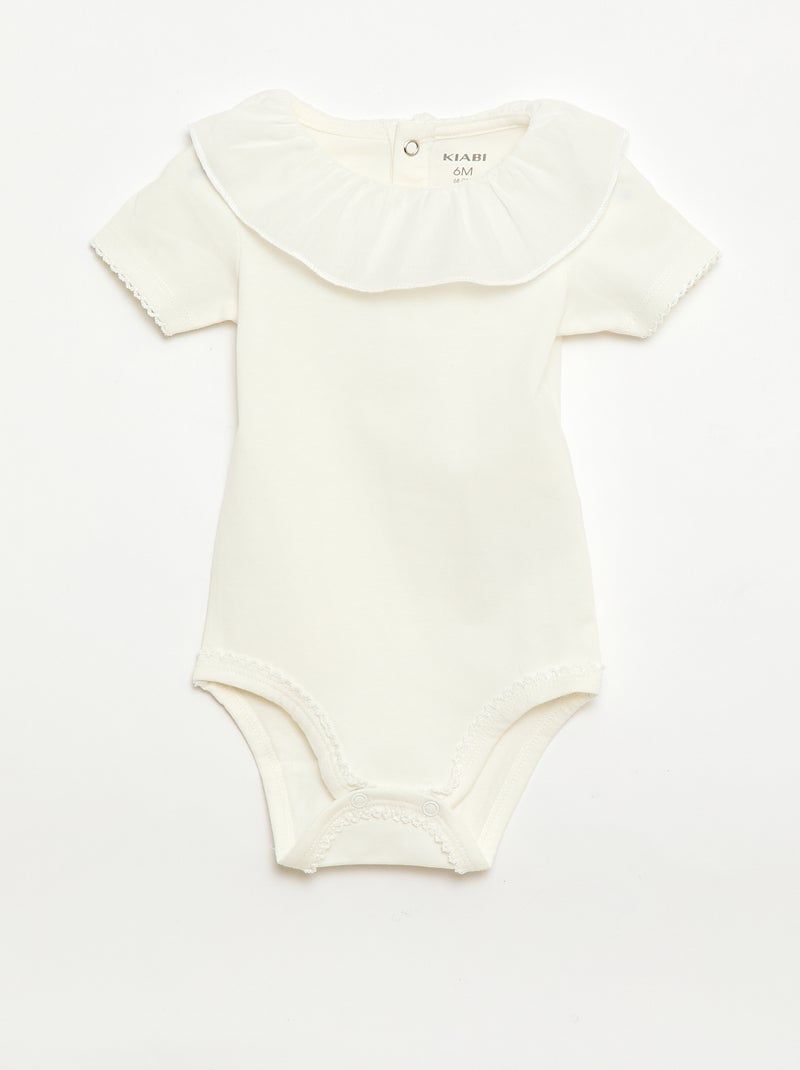 Lot de 2 bodies avec col claudine Rose - Kiabi