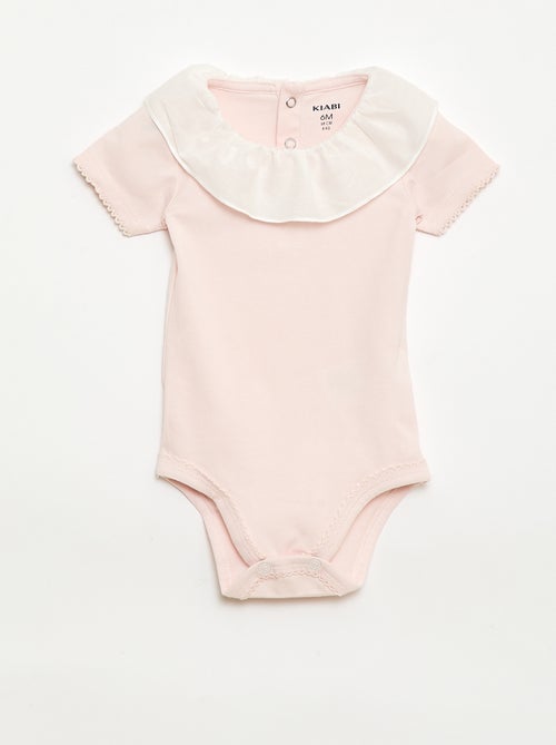 Lot de 2 bodies avec col claudine - Kiabi