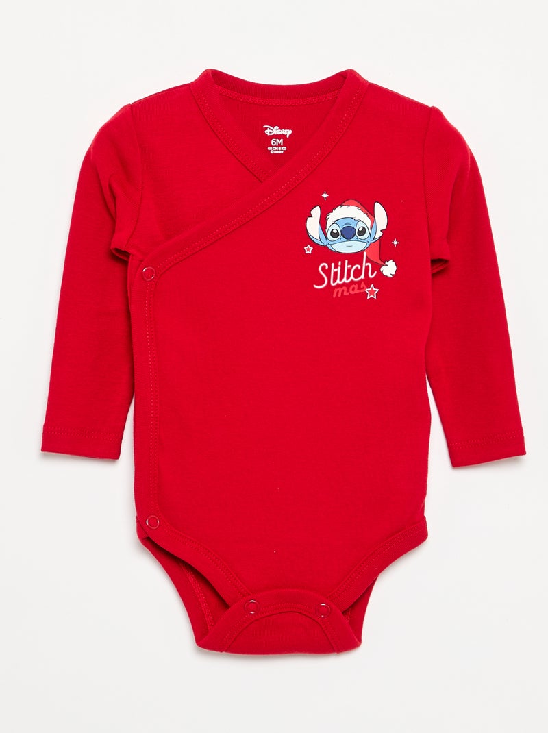 Lot de 2 bodies de Noël 'Stitch' 'Disney' Rouge - Kiabi