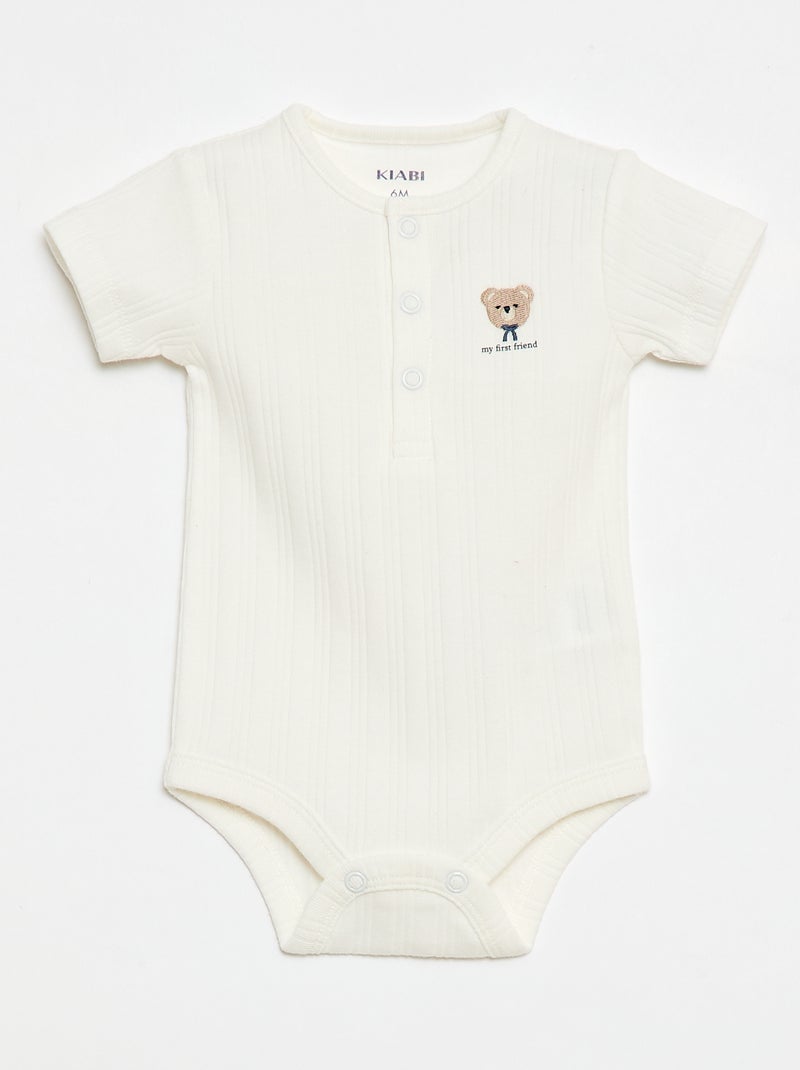 Lot de 2 bodies en maille côtelée Bleu - Kiabi