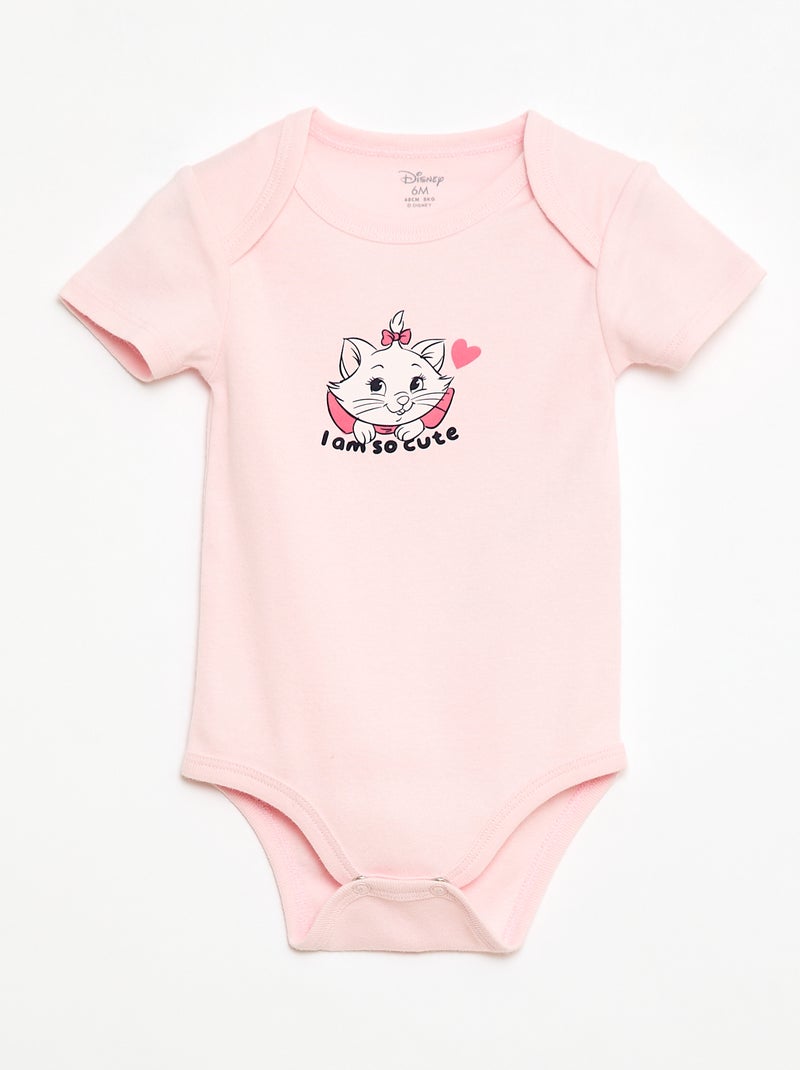 Lot de 2 bodies manches courtes 'Disney' 'Marie' Rose - Kiabi