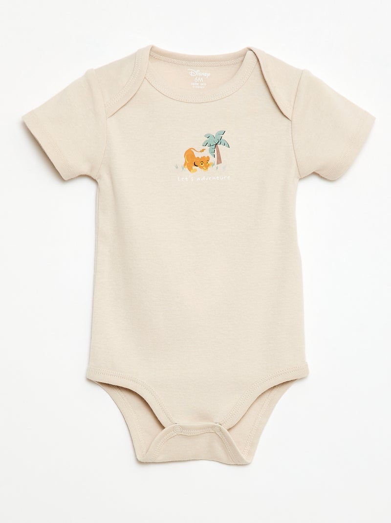 Lot de 2 bodies manches courtes 'Disney' 'Simba' Beige - Kiabi
