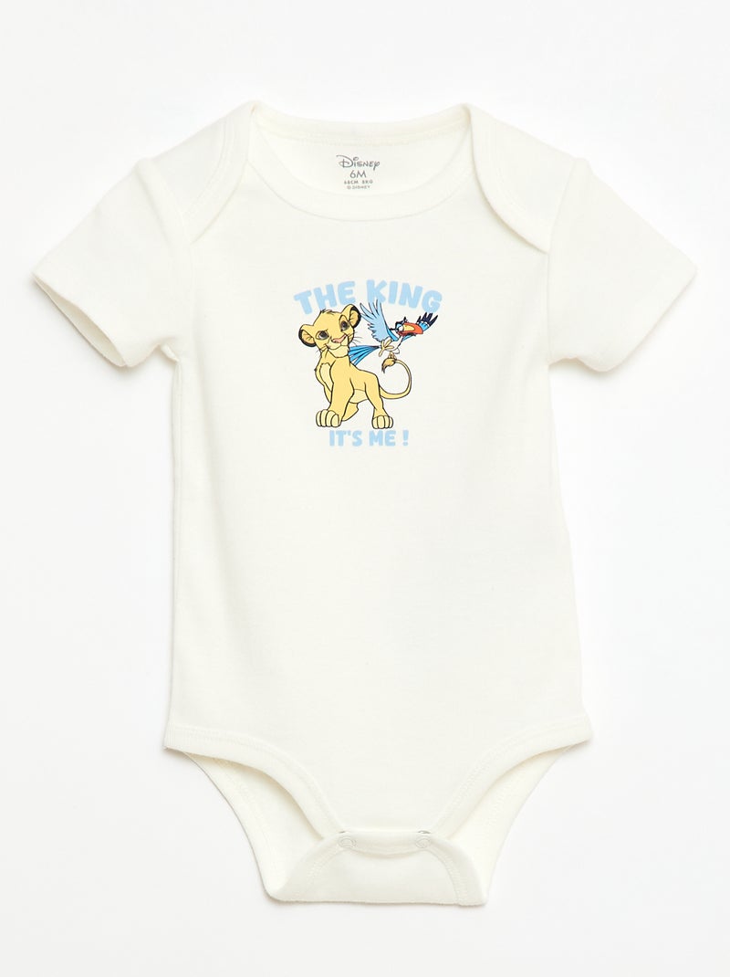 Lot de 2 bodies manches courtes 'Disney' 'Simba' Blanc - Kiabi