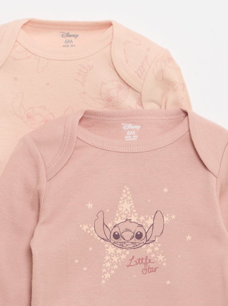 Lot de 2 bodies 'Stitch' 'Disney' Rose - Kiabi