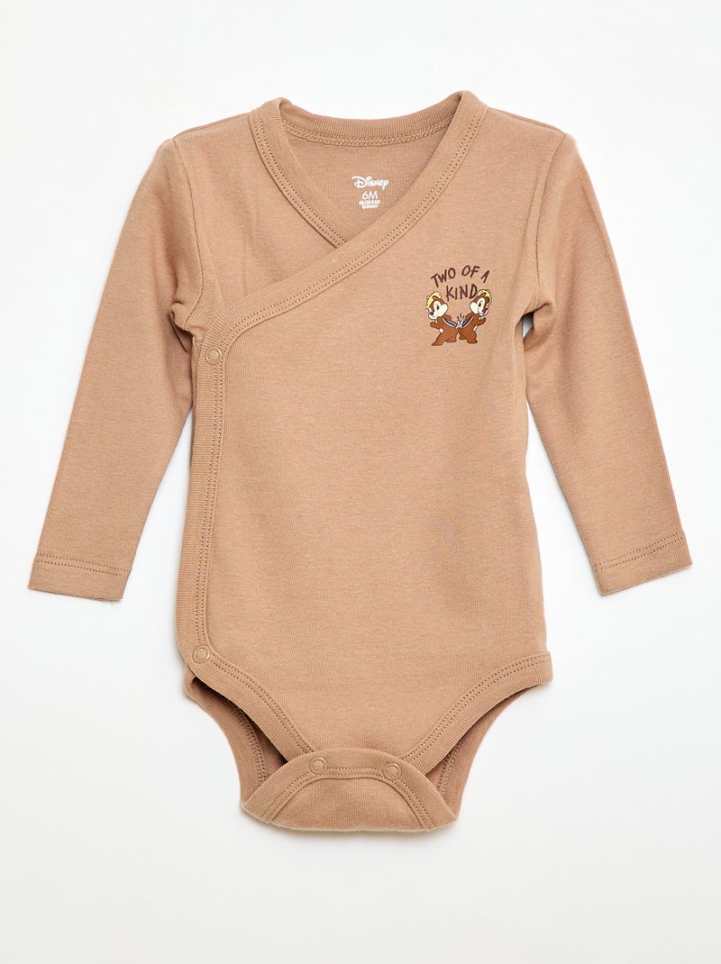 Lot de 2 bodies 'Tic Tac' Beige - Kiabi