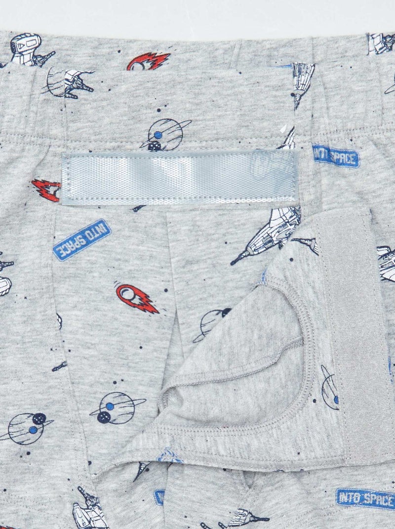 Lot de 2 boxers à scratchs - collection facile à enfiler Vert/gris - Kiabi