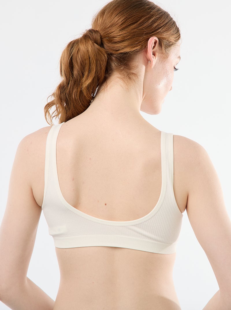 Lot de 2 brassières côtelées sans coutures Blanc - Kiabi