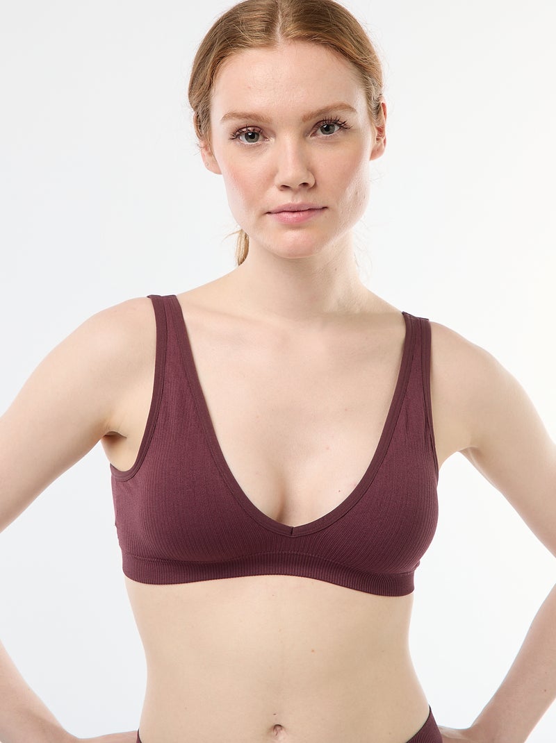 Lot de 2 brassières côtelées sans coutures Rose - Kiabi