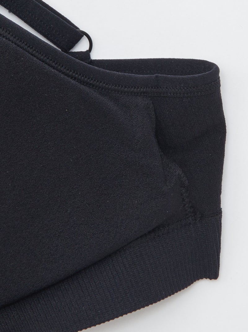 Lot de 2 brassières côtelés Blanc/noir - Kiabi