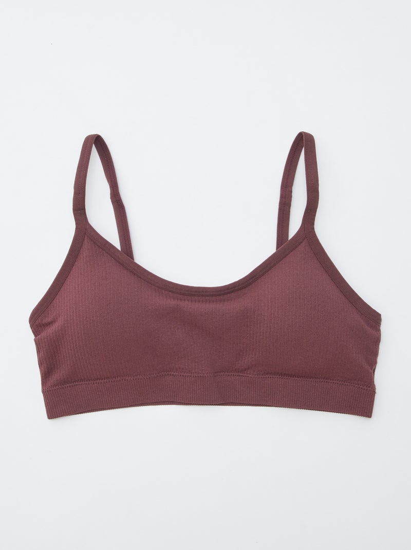 Lot de 2 brassières côtelés Rose - Kiabi