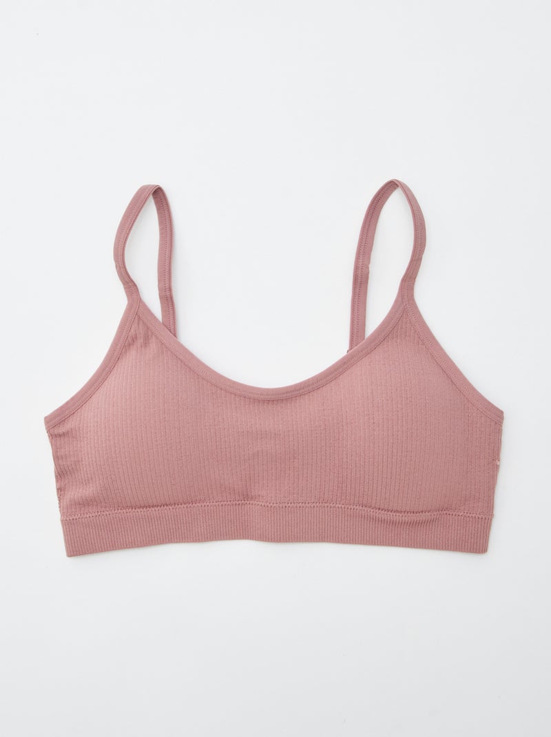 Lot de 2 brassières côtelés Rose - Kiabi