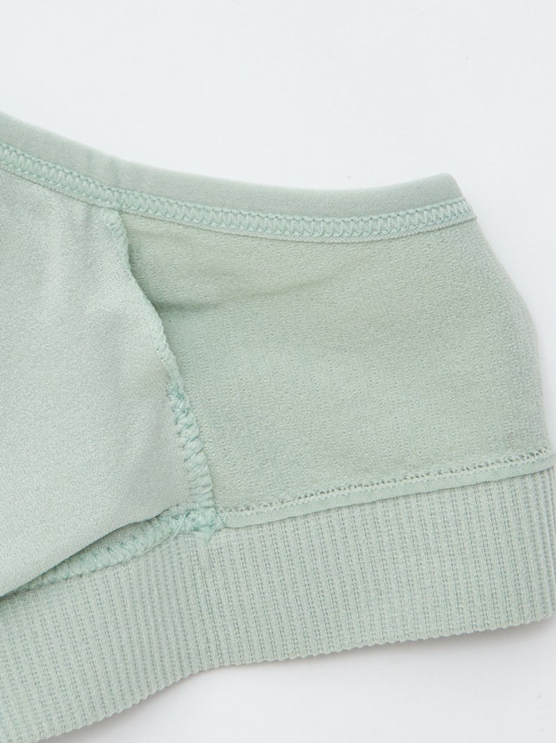 Lot de 2 brassières côtelés Vert - Kiabi