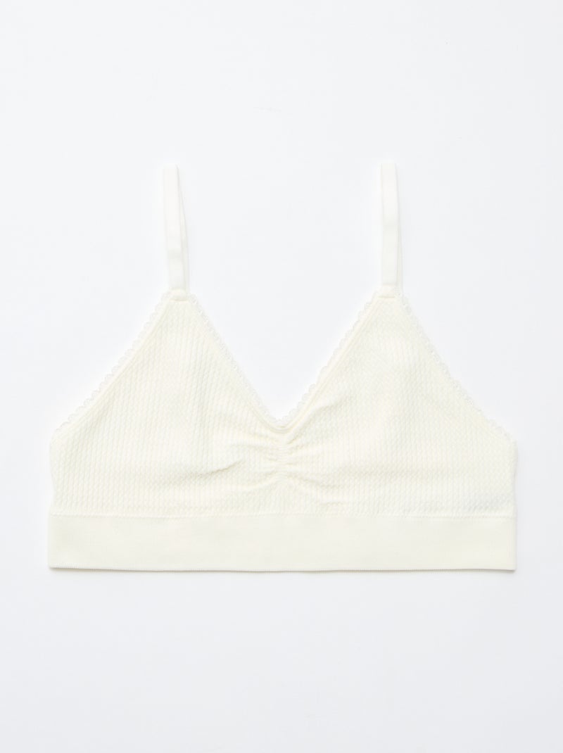 Lot de 2 brassières en maille reliefée Blanc/jaune - Kiabi