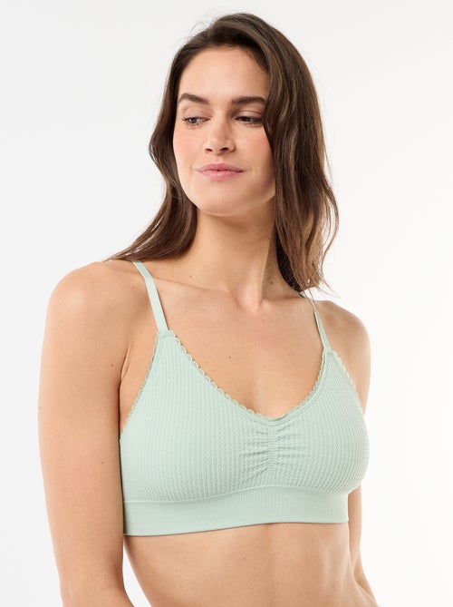 Lot de 2 brassières en maille reliefée - Kiabi