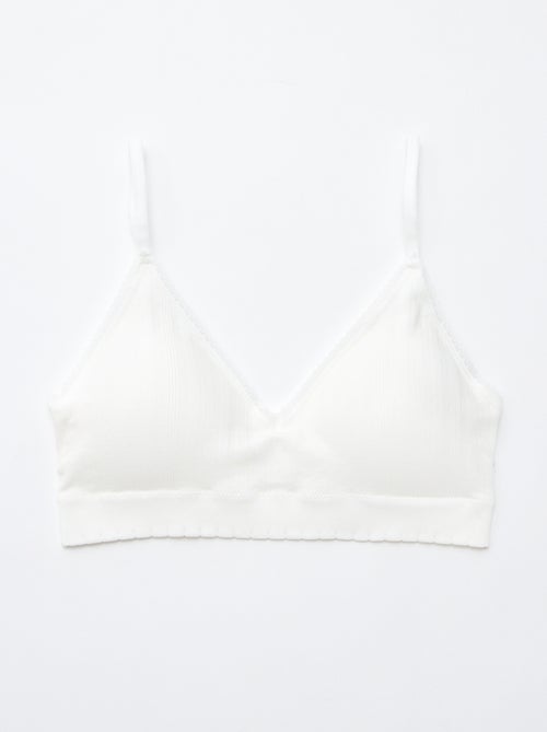 Lot de 2 brassières triangle en rib - Kiabi