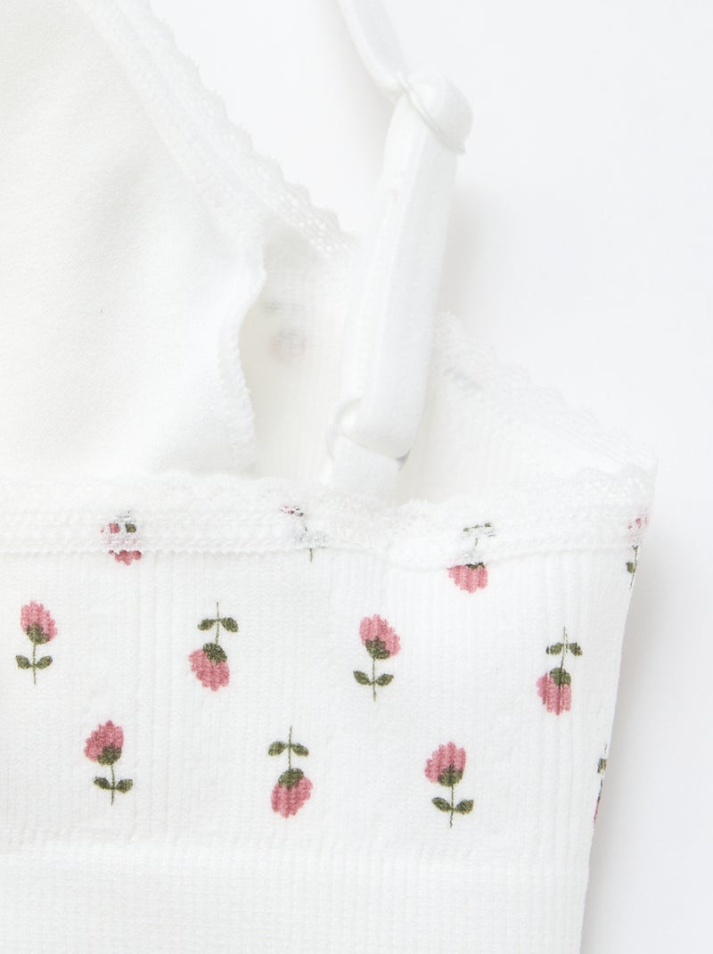 Lot de 2 brassières triangle en rib Blanc - Kiabi