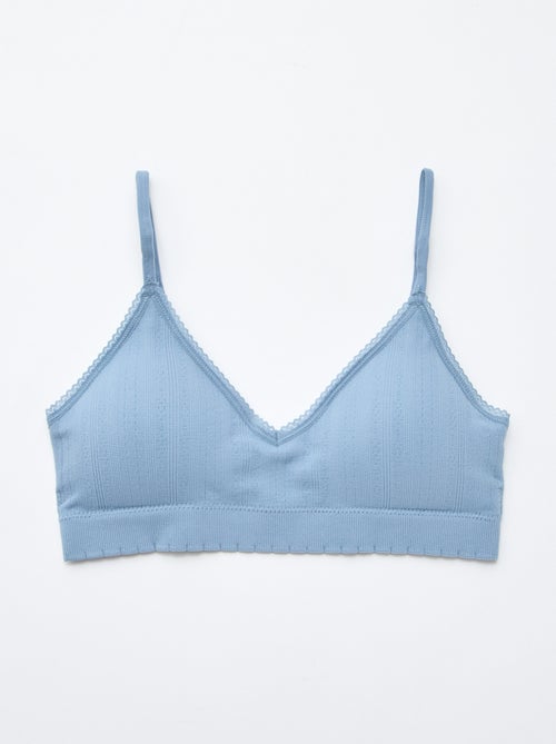 Lot de 2 brassières triangle en rib - Kiabi