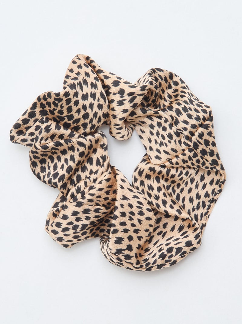 Lot de 2 chouchous satinés Marron/léopard - Kiabi