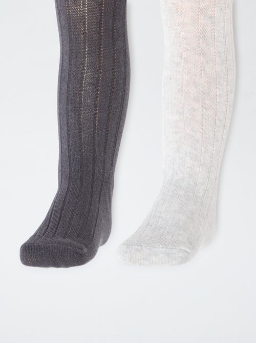 Lot de 2 collants côtelés chauds - Kiabi