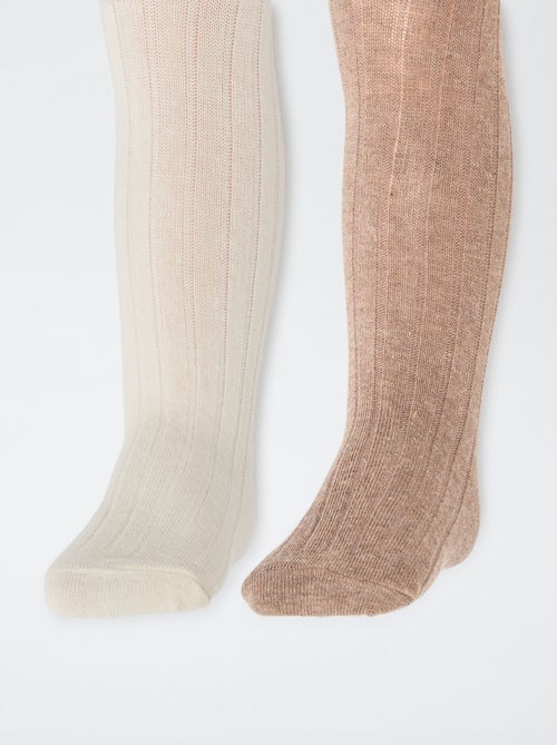 Lot de 2 collants côtelés chauds - Kiabi Lot de 2 collants côtelés chauds - Kiabi