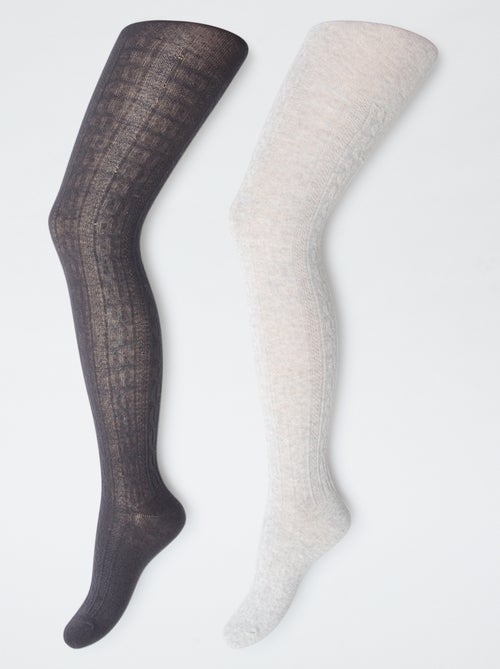 Lot de 2 collants en coton - Kiabi