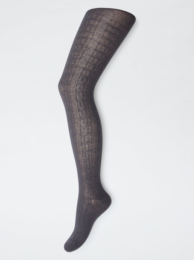 Lot de 2 collants en coton Gris - Kiabi