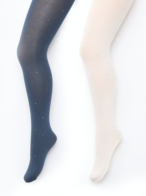 Lot de 2 collants légers fantaisie - Kiabi