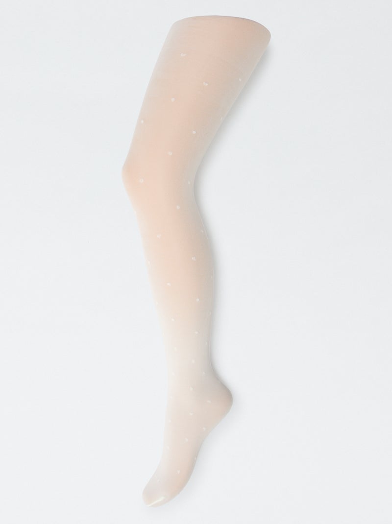 Lot de 2 collants légers imprimés Blanc/rose - Kiabi